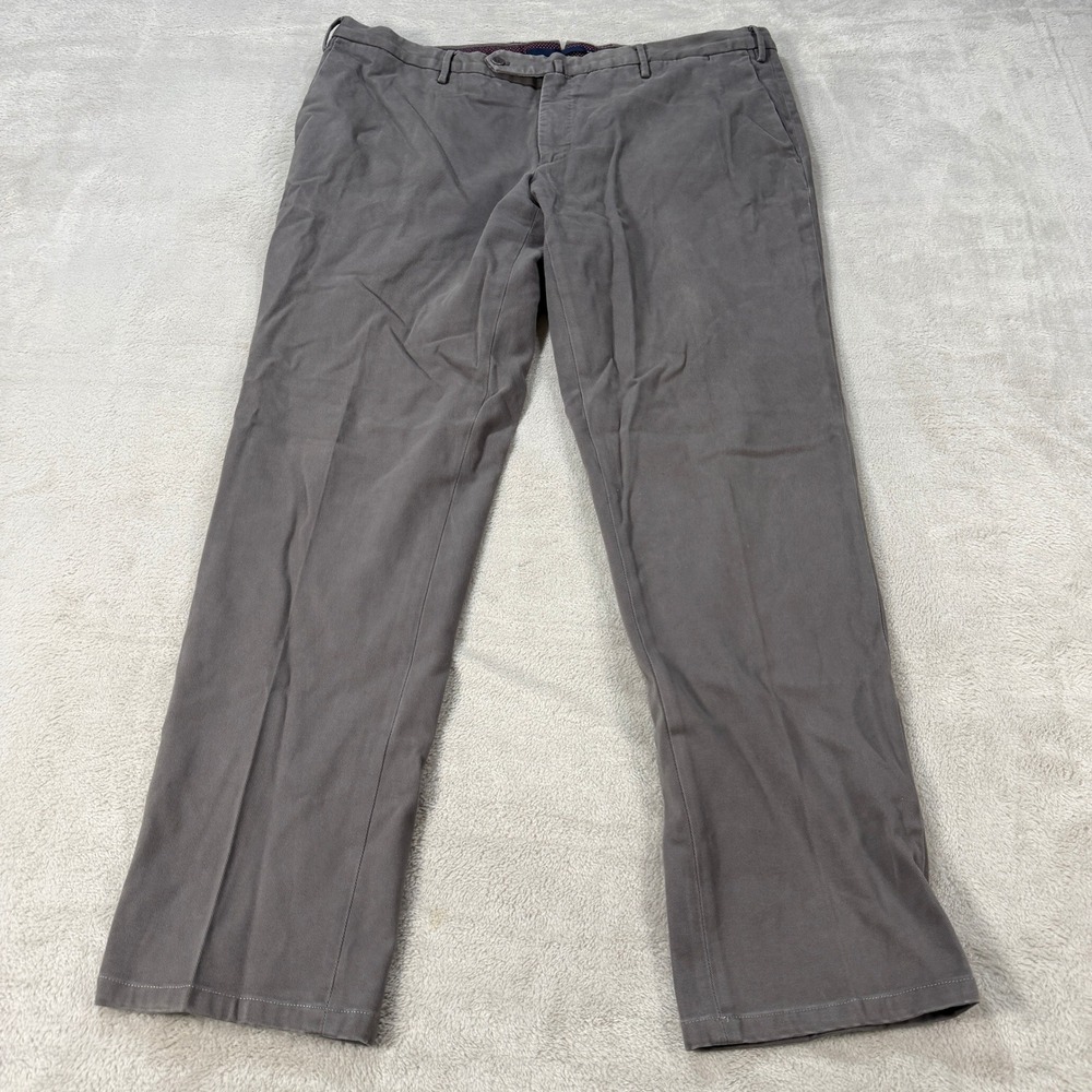 Incotex Mens 40x30 Slim Fit Pattern S High Comfort Grey Cotton Chino Pants EUC
